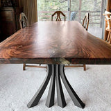 Metal Table Legs - 420 Akro - 24W, 28H inch - Set of 2 pcs metal table legs furniture dining table wooden legs steel flowyline design iron live edge table legs wood sofa hallway table entryway table industrial & rustic style heavy duty flowyline design