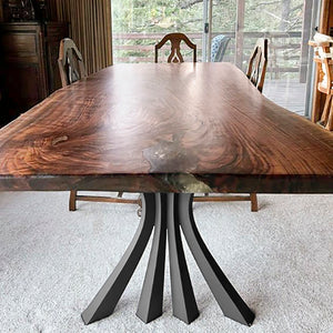 Metal Table Legs - 420 Akro - 24W, 28H inch - Set of 2 pcs metal table legs furniture dining table wooden legs steel flowyline design iron live edge table legs wood sofa hallway table entryway table industrial & rustic style heavy duty flowyline design