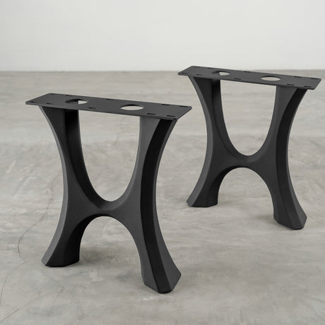 Bench Legs 103 Haru - 13W, 16H inch - Set of 2 pcs of FlowyLine Design Coffee Table Base for DIY furniture dining home decor epoxy woodworkcoffee table legs dining bench outdoor Metal Bench Legs small round coffee table unique narrow wood bench entryway modern metal legs for bench