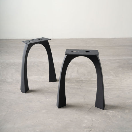 Bench Legs 116 Nura - 11W, 16H inch - Set of 2 pcs of FlowyLine Design Coffee Table Base for DIY furniture dining home decor epoxy woodworkmetal table bench legs furniture coffee table outdoor bench mid century modern pipe shelf unique coffee table End narrow bench metal legs for bench