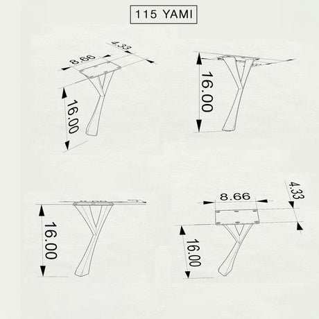 Bench Legs 115 Yami 16H Industrial Metal Furniture FlowyLine Design Coffee Table Base for DIY furniture dining home decor epoxy woodworkmodern coffee table metal bench legs steel x bench legs adjustable stool bench x legs narrow wood bench for entryway modern end table