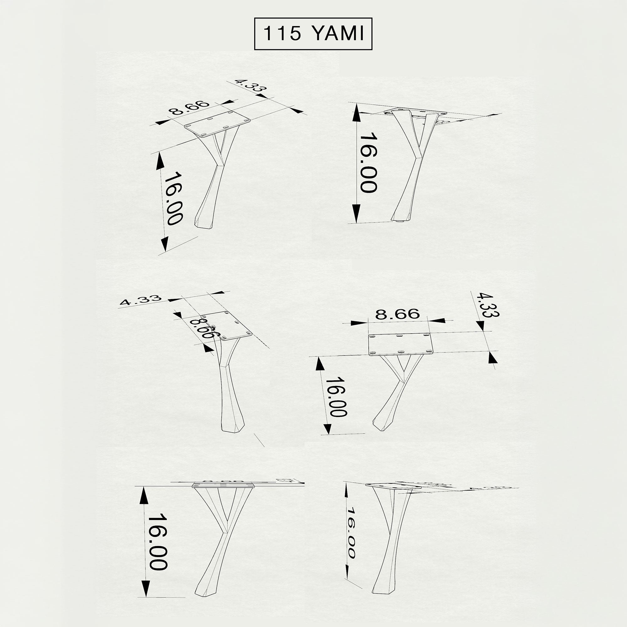 Bench Legs 115 Yami 16