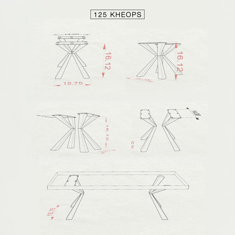 Bench Legs 125 Kheops 16H Modern Metal Furniture Flowyline Design Coffee Table Base for DIY furniture dining home decor epoxy woodworkcoffee table legs furniture legs steel modern coffee table dining bench outdoor bench metal coffee table handmade home decor handmade furniture bench for entryway upholstered