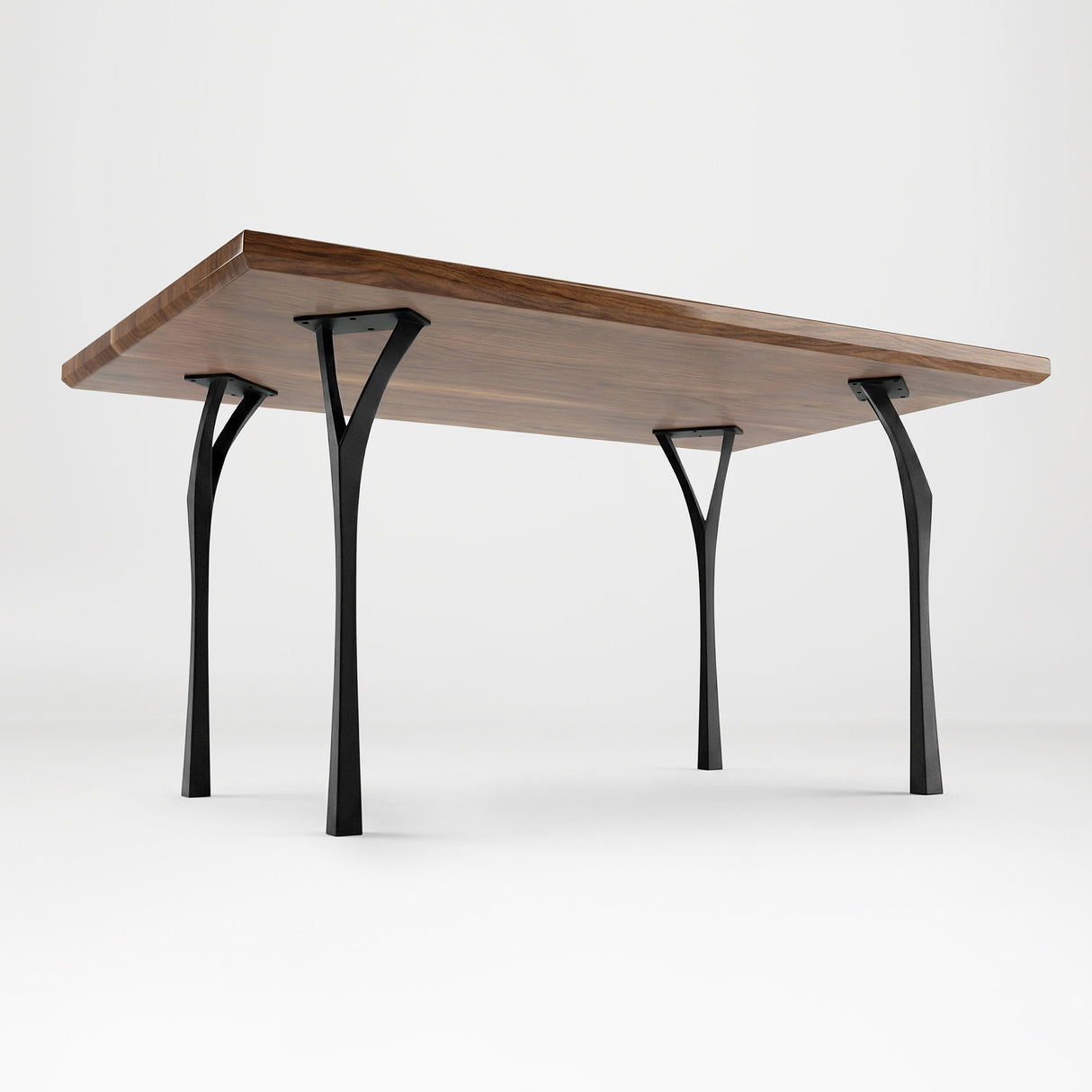 Set of four counter table legs metal 40 inch height supporting wooden kitchen island countertop