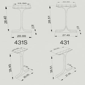 Gold Brass Table Legs - 431 Wineglass - 27W, 28H inch - Set of 2 pcs metal table legs desk legs flowyline design kitchen table dining table furniture standing desk legs modern desk office industrial & rustic style heavy duty