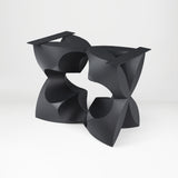 Metal Table Base 344 Chloris Petal 28.5" H – flower-inspired pedestal base handcrafted from heavy-duty powder-coated steel in matte black. This heavy-duty sculptural metal base features an elongated botanical petal silhouette and a sturdy foundation (1,000 lbs capacity; 34"L x 18"W). A premium DIY steel table base and modern furniture foundation specifically engineered to support a heavy live-edge tabletop, rectangular wood top, or marble slab in dining rooms.