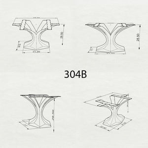 Black Metal Table Base 304 Dentro 28" | 28.5" H – contemporary geometric pedestal base handcrafted from heavy-duty steel in matte black. This sleek metal dining base features a unique hollow design for gravel-filling to maximize stability and a sturdy foundation (1,000 lbs capacity) available in 31.5"L or 44"L configurations. A premium DIY steel table base and modern furniture foundation engineered with large pre-drilled plates to support a heavy live-edge tabletop, marble slab, or wood dining top.