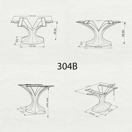 Black Metal Table Base 304 Dentro 28" | 28.5" H – contemporary geometric pedestal base handcrafted from heavy-duty steel in matte black. This sleek metal dining base features a unique hollow design for gravel-filling to maximize stability and a sturdy foundation (1,000 lbs capacity) available in 31.5"L or 44"L configurations. A premium DIY steel table base and modern furniture foundation engineered with large pre-drilled plates to support a heavy live-edge tabletop, marble slab, or wood dining top.