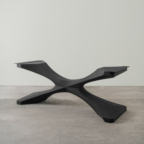 Metal Table Base - 306 Xerxes - 70, 27, 28H inch; table legs; pedestal table base; coffee round base for table top; dining table steel; table base mid century modern; iron table base; flowyline design 1