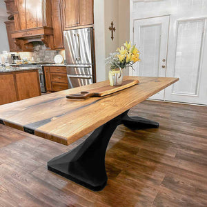 Metal Table Base - 306 Xerxes - 70, 27, 28H inch; dining table steel; table base mid century modern; iron table base; flowyline design; table legs; pedestal table base; coffee round base for table top