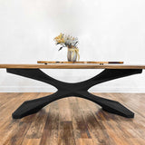 Metal Table Base - 306 Xerxes - 70, 27, 28H inch; dining table steel; table base mid century modern; iron table base; flowyline design; table legs; pedestal table base; coffee round base for table top; flowylinedesign