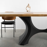 Metal Table Base - 310 Hoshi - 50, 21, 28H inch metal table legs table base steel mid century modern Pedestal stand kitchen base for table top trestle table base granite iron flowyline design home and living industrial and rustic style heavy duty