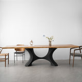 Metal Table Base - 310 Hoshi - 50, 21, 28H inch metal table legs table base steel mid century modern Pedestal stand kitchen base for table top trestle table base granite iron flowyline design home and living industrial and rustic style heavy duty