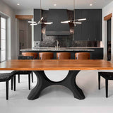 Metal Table Base - 310 Hoshi - 50, 21, 28H inch metal table legs table base steel mid century modern Pedestal stand kitchen base for table top trestle table base granite iron flowyline design home and living industrial and rustic style heavy duty