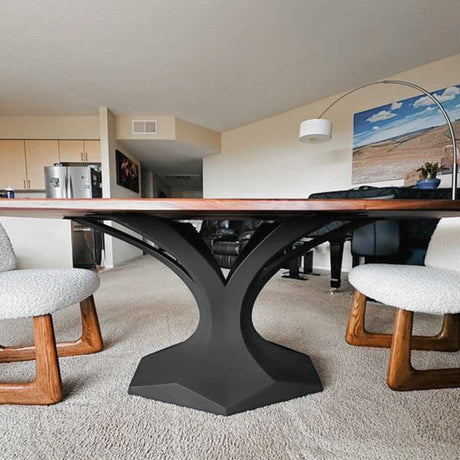 Metal Table Base - 304 Dentro - 31, 22, 28H inch table base table legs tulip table base for table top pedestal base furniture legs steel table base handmade furniture oval dining table Glass Table Base trestle table base home and living industrial and rustic style heavy duty