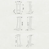 Close-up of counter table legs 34 inch height showing handmade precision welding and heavy-gauge steel