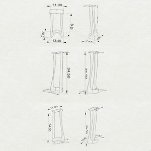 Metal Counter Table Legs - 605 Uzar - 34H inch - Set of 2 pcs metal table legs console table desk legs coffee counter table outdoor furniture handmade furniture computer epoxy side table entryway bar table round counter height table