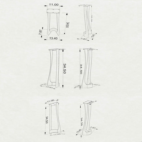 Metal Counter Table Legs - 605 Uzar - 34H inch - Set of 2 pcs metal table legs console table desk legs coffee counter table outdoor furniture handmade furniture computer epoxy side table entryway bar table round counter height table