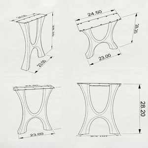 Furniture Legs 405 Haru 28H Modern Metal Dining Table Legs - Set of 2 pcs table legs modern desk live edge table legs industrial wood dining table office desk iron wood table legs sofa large dining table industrial & rustic style heavy duty