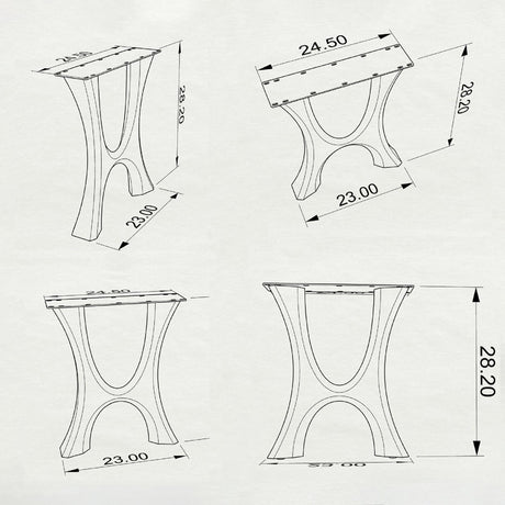 Furniture Legs 405 Haru 28H Modern Metal Dining Table Legs - Set of 2 pcs table legs modern desk live edge table legs industrial wood dining table office desk iron wood table legs sofa large dining table industrial & rustic style heavy duty