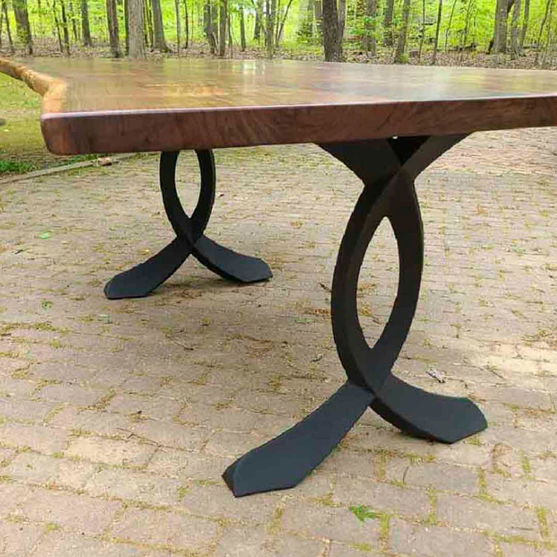 Metal Table Legs - 418 Curva - 25W, 28H inch - Set of 2 pcs metal table legs furniture steel flowyline design dining table home and living pub furniture Handmade Furniture Side Table iron epoxy dining table desk legs industrial & rustic style heavy duty flowyline design