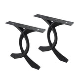 Pair of 423 Curva 28" H cruved design table legs metal showcased on a white background.