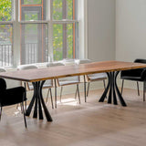 Metal Table Legs - 420 Akro - 24W, 28H inch - Set of 2 pcs metal table legs furniture dining table wooden legs steel flowyline design iron live edge table legs wood sofa hallway table entryway table industrial & rustic style heavy duty flowyline design