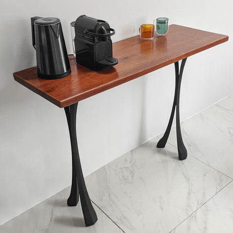 Metal Console Table Legs - 209 Xeni - 15W, 28H inch - Set of 2 pcs metal table legs dining table side table legs counter table console table sofa table legs iron table legs live edge table legs modern desk entryway table flowyline design round counter height table bar table