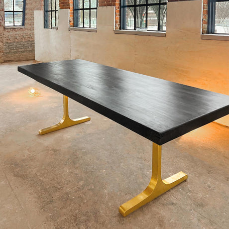 Gold Brass Table Legs - 431 Wineglass - 27W, 28H inch - Set of 2 pcs metal table legs desk legs flowyline design kitchen table dining table furniture standing desk legs modern desk office industrial & rustic style heavy duty