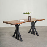 Metal Table Legs - 420 Akro - 24W, 28H inch - Set of 2 pcs metal table legs furniture dining table wooden legs steel flowyline design iron live edge table legs wood sofa hallway table entryway table industrial & rustic style heavy duty flowyline design