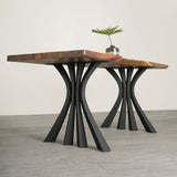 Metal Table Legs - 420 Akro - 24W, 28H inch - Set of 2 pcs metal table legs furniture dining table wooden legs steel flowyline design iron live edge table legs wood sofa hallway table entryway table industrial & rustic style heavy duty flowyline design