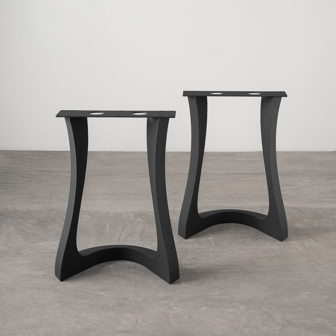 Metal Table Legs - 436 Uzar - 21W, 28H inch - Set of 2 pcs metal table legs round dining table kitchen handmade furniture home and living desk legs modern desk steel iron table legs flowyline design