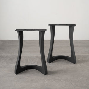 Metal Table Legs - 436 Uzar - 21W, 28H inch - Set of 2 pcs metal table legs round dining table kitchen handmade furniture home and living desk legs modern desk steel iron table legs flowyline design
