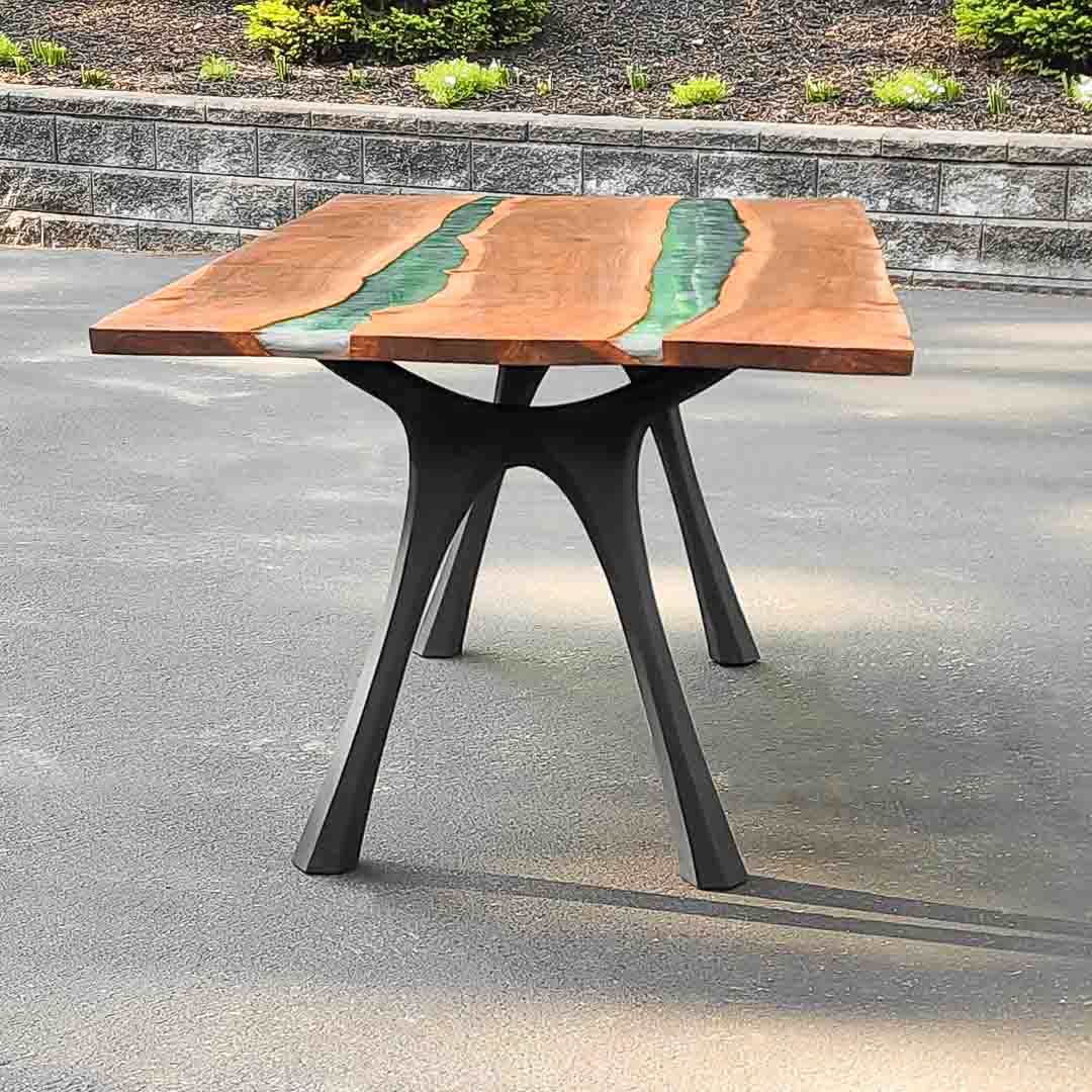 Metal Table Legs - 414 Hatty - 24W, 28H inch - Set of 2 pcs metal table legs furniture live edge slab dining table kitchen and dining handmade furniture entryway table office desk flowyline design industrial & rustic style heavy duty flowyline design