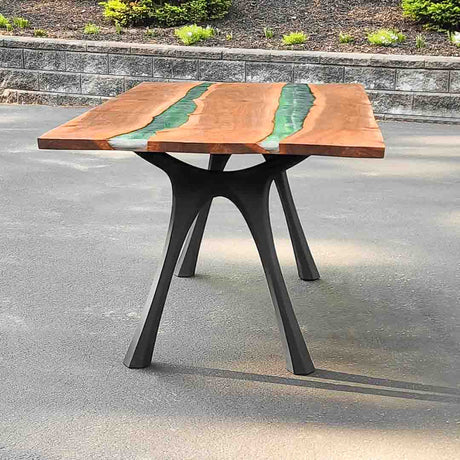 Metal Table Legs - 414 Hatty - 24W, 28H inch - Set of 2 pcs metal table legs furniture live edge slab dining table kitchen and dining handmade furniture entryway table office desk flowyline design industrial & rustic style heavy duty flowyline design