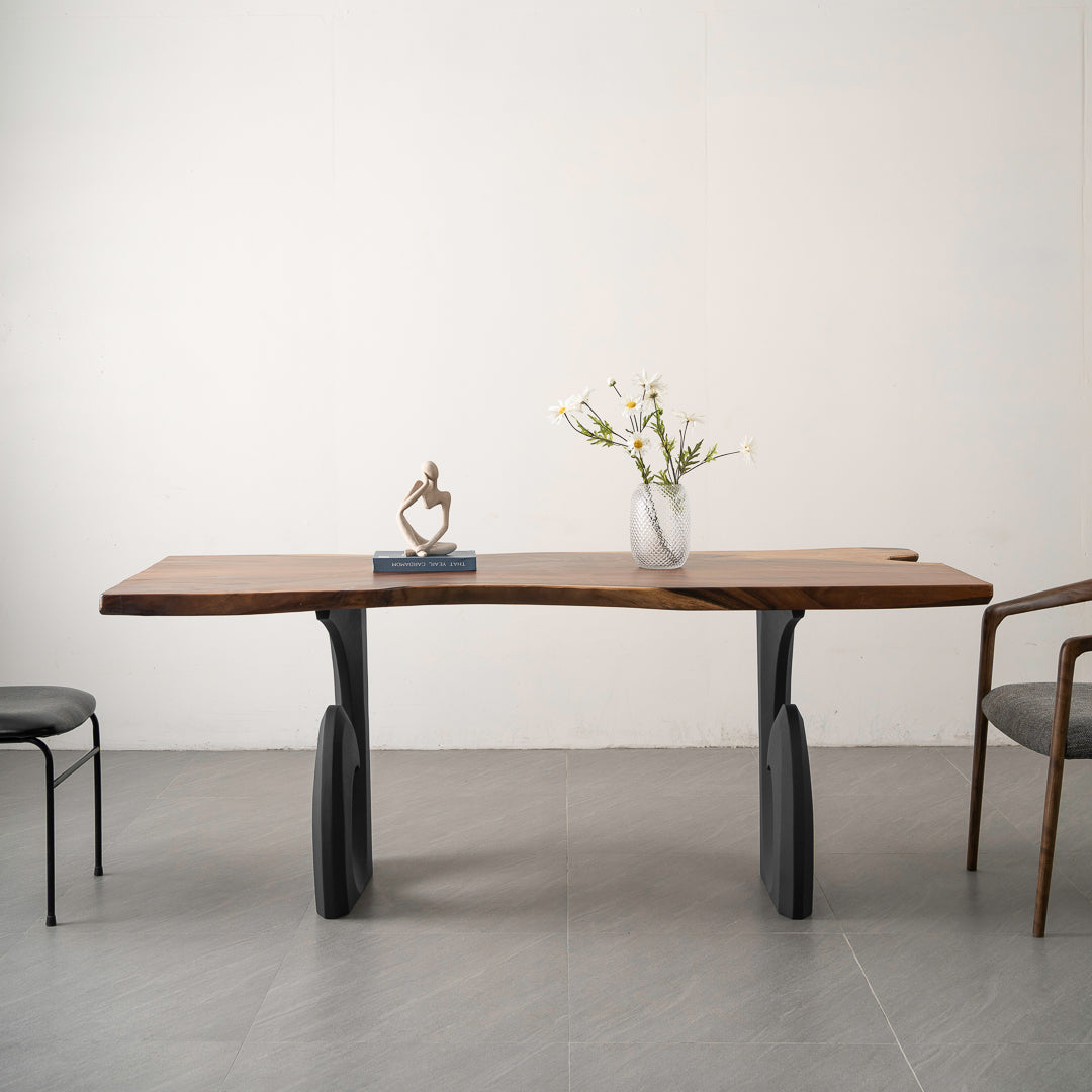 Metal Table Legs - 406 Luma - 17W, 28H inch - Set of 2 pcs metal table legs furniture dining table iron table legs hallway table sofa live edge table legs flowyline design industrial & rustic style heavy duty flowyline design