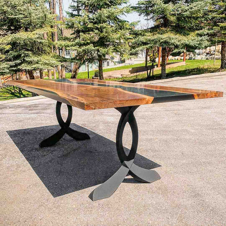 Metal Table Legs - 418 Curva - 25W, 28H inch - Set of 2 pcs metal table legs furniture steel flowyline design dining table home and living pub furniture Handmade Furniture Side Table iron epoxy dining table desk legs industrial & rustic style heavy duty flowyline design