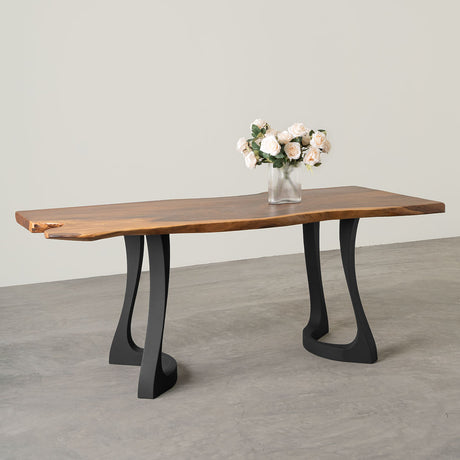 Metal Table Legs - 436 Uzar - 21W, 28H inch - Set of 2 pcs metal table legs round dining table kitchen handmade furniture home and living desk legs modern desk steel iron table legs flowyline design table legs for round table