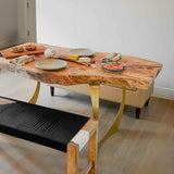 Gold Brass Table Legs - 442 Cleo - 22W, 28H inch - Set of 2 pcs metal table legs brass table legs steel flowyline design outdoor furniture metal legs for table dining table side table handmade furniture modern desk office desk brass desk industrial & rustic style heavy duty flowyline design