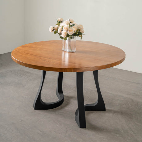 Metal Table Legs - 436 Uzar - 21W, 28H inch - Set of 2 pcs metal table legs round dining table kitchen handmade furniture home and living desk legs modern desk steel iron table legs flowyline design