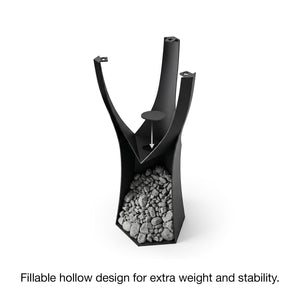Counter metal table base 608 Namu 36 inch height with tree stump design in black powder-coated steel