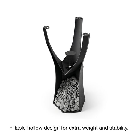 Counter metal table base 608 Namu 36 inch height with tree stump design in black powder-coated steel