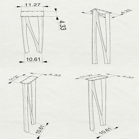 Metal Console Table Legs - 210 Norah - 10W, 28H inch - Set of 2 pcs metal table legs desk counter table side table Narrow Console Table handmade furniture counter height pipe counter base console table legs hallway table console table narrow round counter height table bar table