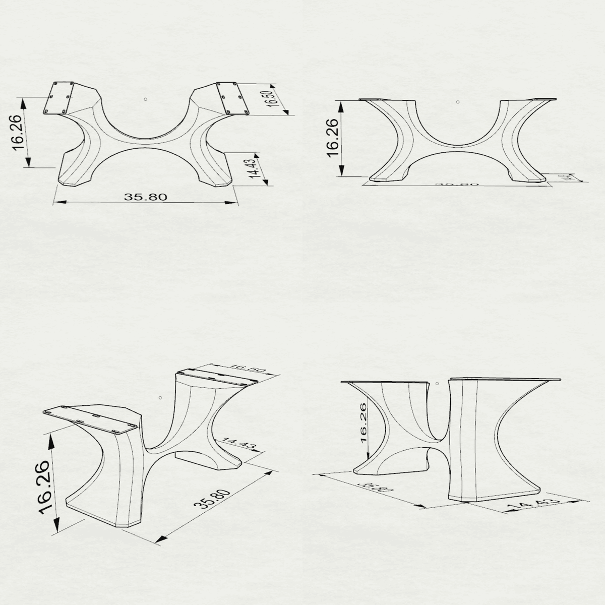 Coffee Table Legs 208 Haru 16H Modern Handmade Furniture live edge coffee table legs slab coffee table legs coffee table legs for live edge wood slab coffee table legs metal legs for live edge coffee table legs for live edge coffee table live edge coffee table metal legs live edge coffee table with hairpin legs