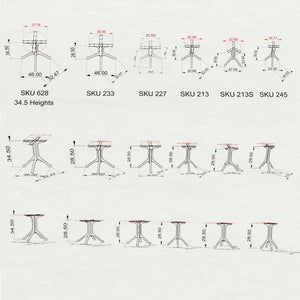 Table Base 213 Wishbone 28H for Round Dining Tabletop table base metal table base dining table base table base only - 3d drawings