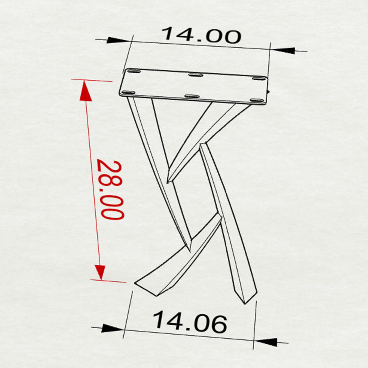 Metal Console Table Legs - 203 Draco - 14W, 28H inch - Set of 2 pcs metal table legs coffee table counter table console table dining table side table mid century modern Wood Console Table NarrowLive Edge entryway table console table narrow diy round counter height table bar table