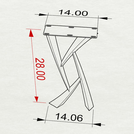 Metal Console Table Legs - 203 Draco - 14W, 28H inch - Set of 2 pcs metal table legs coffee table counter table console table dining table side table mid century modern Wood Console Table NarrowLive Edge entryway table console table narrow diy round counter height table bar table