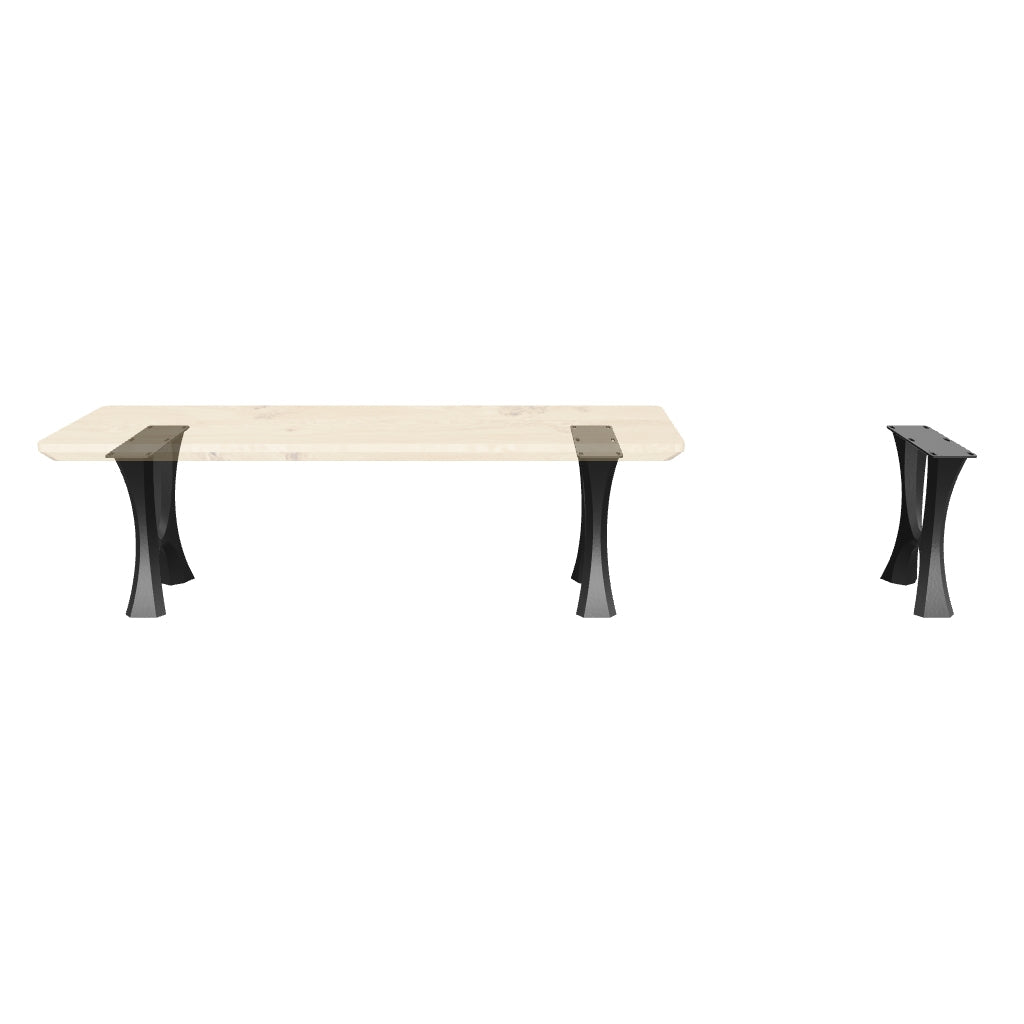 Bench Legs 103 Haru 16H for Dining Live Edge Tabletop
