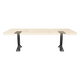 Bench Legs 108B Curva 16H Modern bench featuring cruved design metal bench legs supporting a live-edge wooden top.