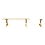Gold Bench Legs 112 Wishbone 16H for Live Edge Tabletop